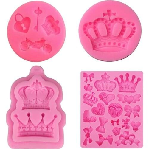 Epoxy Resin Mold For Jewelry Silicone Mold Crown Heart Mold Suitable for Sugar Craft Chocolate Mold Cake Decoration