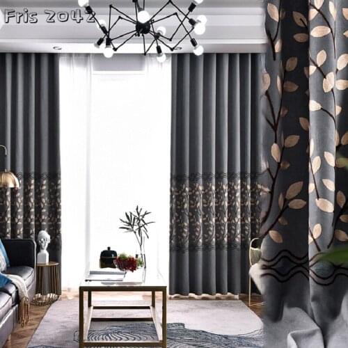European Luxury Custom Curtains Embroidered Jacquard Curtains for Living Dining Room Bedroom