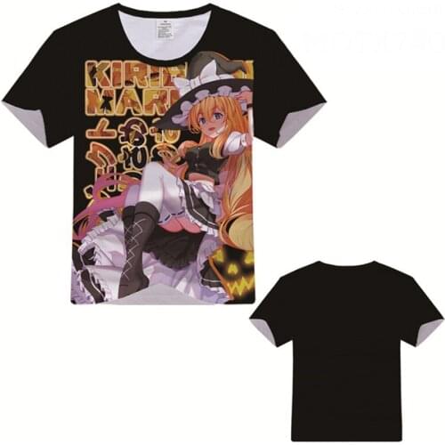TouHou Project Hakurei Reimu Kirisame Marisa T-shirt Cosplay Costume Men Women Summer Fashion Casual T Shirt Short Sleeve Tees