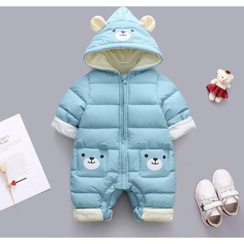 Newborn Girl Jumpsuit Baby Clothes Winter Hooded Boy Warm Snowsuit Baby Girls Romper Overalls Toddler Coat Kid Outerwear Outfits