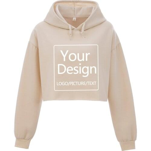 Harajuku Custom Crop Tops Cuet Cotton Sweatshirts Plus Size Long Sleeves Hoodies Women Gothic Winter Pink Clothes for Teen Girls