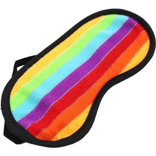 Eye Face Mask Sleep Mask Blindfold Eyeshade Traveling Sleep Eye Aid Cover Goggles Nap Eye Shade Rainbow Striped Rest Eye Mask