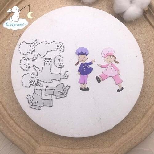 Bunnymoon Cook girl Metal cutting dies stencil Greeting Card Decoration DIY Scrapbooking Scrapbook Paper Photo Album