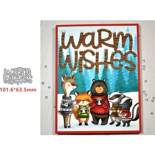 Metal cutting dies warm wishes words cut die mold Scrapbook cards making paper craft knife mould dies new 2019 diecuts