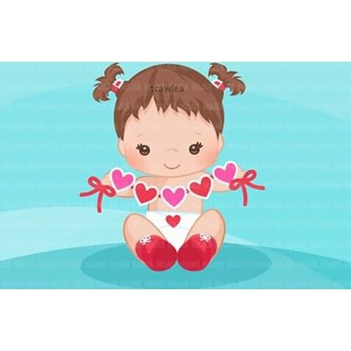 Lovely Love Heart Baby Girl Metal Cutting Dies Valentines Day Stencil for DIY Scrapbooking Cards Decorative
