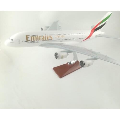 45-47CM Emirates A380 Resin Aeroplane Models Static Plane Aircraft Models Stand Toy Collections Gift Free EMS express shipping