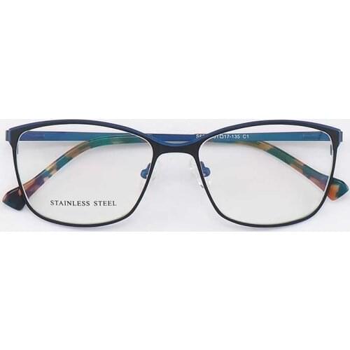 YOUTOP Males Fashion Square Rectangle Eyeglasses Striped Stainless Steel eyewear Frame For Mens Anti-Bule Ray Frame S6836