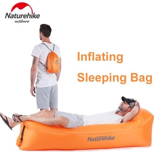 Inflatable Lounger Air Bag Inflatable Sleeping Bag Anti-Air Leaking Design Ideal for backyard Lakeside Beach Traveling Camping