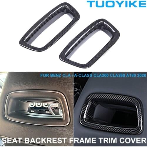 LHD RHD Styling Carbon Fiber Seat Backrest Frame Cover Trim Panel For Mercedes BENZ W118 CLA / A-Class CLA200 CLA260 A180 2020
