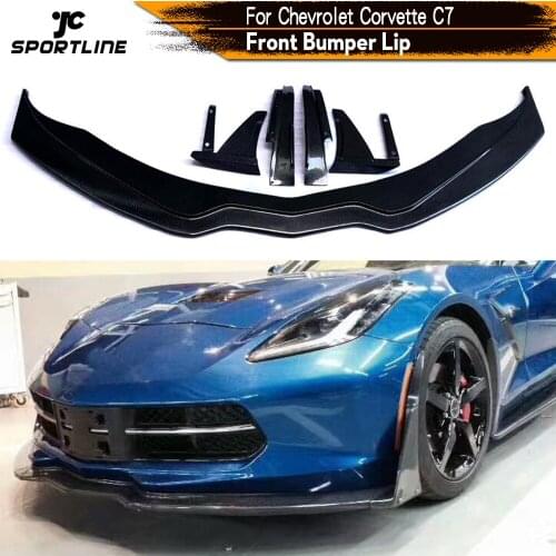 Carbon Fiber Front Bumper Lip Spoiler for Chevrolet Corvette C7 2013 - 2018 Car Front Bumper Lip Spoiler Splitters Guard