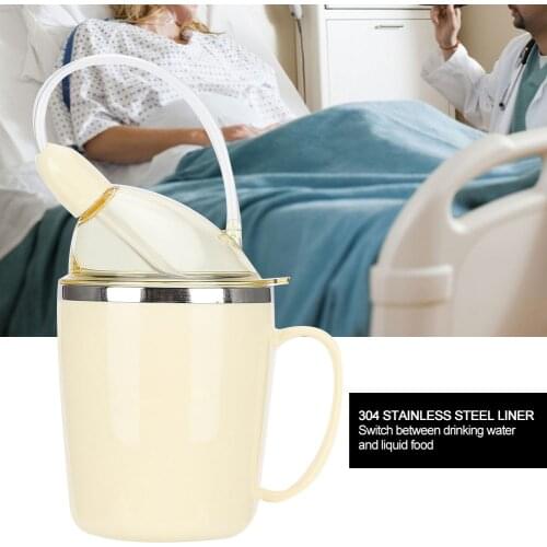 Feeder Beaker Clinical Nursing Straw Drinking Water Vacuum Cup For Puerpera Elderly Patient Food Grade Stainless Steel Thermos