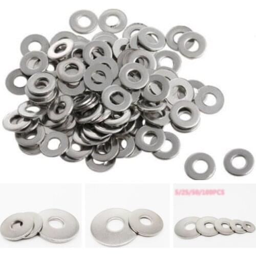 M1.6 M2 M2.5 M3 M5 M6 M8 M10 M14 M16 M20 Spacer 304 Stainless Steel Washer Plain Gasket for Screw Bolt Flat Metal Washer