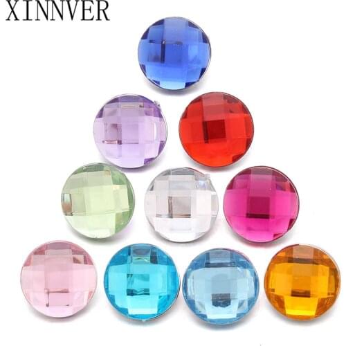 10pcs/lot Random Mixed Color Alloy Resin Snaps Buttons Fit 18mm Snap Bracelets Snap Jewelry Findings