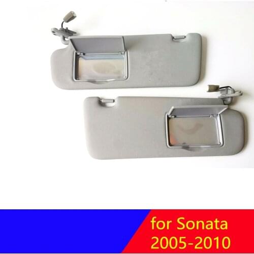 Grey parts sunshade with cosmetic mirror Front windshield sunvisor assy For hyundai Sonata 2005-2010 NF