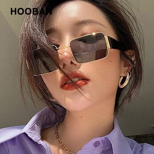 2021 New Vintage Rectangle Sunglasses Women Men Classic Square Metal Sun Glasses Female Fashion Drivers Eyeglasses UV400
