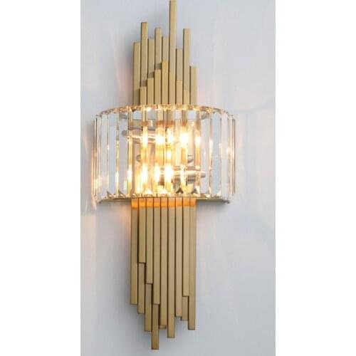 Postmodern Nordic Led Crystal Wall Lamp Restaurant Living Room Bedroom Bedside Artistic Creative Decoration Lighting Fixture