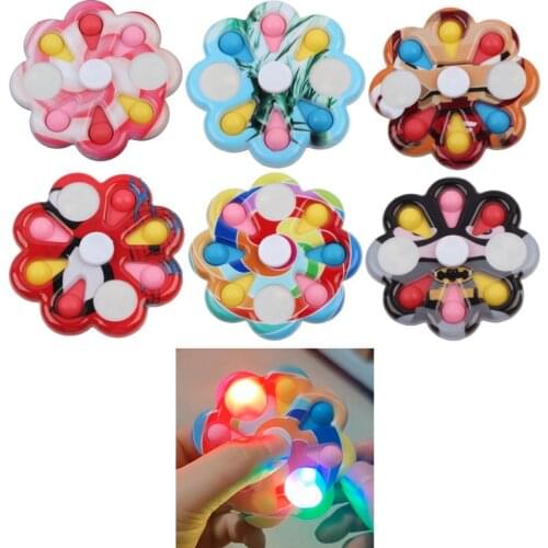10 Pcs Mix Colors Luminous LED Light Fidget Spinner Hand Top Glow In Dark Spinners Games Pop Finger Stress Relief Kids Toys