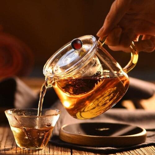 Kung Fu tea set home glass brewing teapot tea set tea plate high-grade hammer pattern brewing teapot tea set 500ml