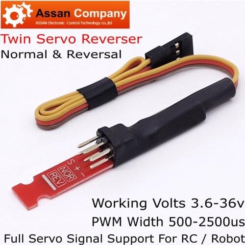 ASSAN 3.6-36v High Voltage Dual Channels Digital Servo Reverser Support PWM 500-2500us Reversal Servo RC Model Fix-Wing Robot