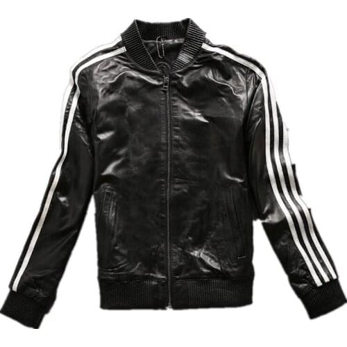 2017 Women Black Fashion Genuine Leather Jacket Slim Fit Female Winter Real Sheepskin Leather Coat Factory Direct FREE SHIPPING