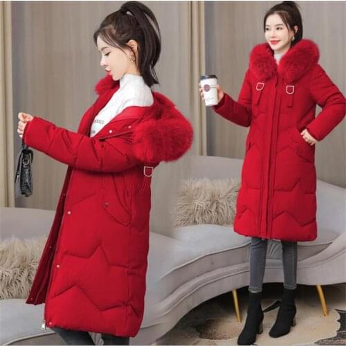 Large size mid-length padded coat women 2021 winter new style down padded coat womens fat mm loose and thin padded jacket