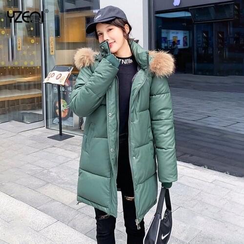 Yzeqi Winter Jacket New Loose Cotton-padded Jacket Women Mid-long Thickened Student Down Parka Jacket Korean Warm Snow Jacket