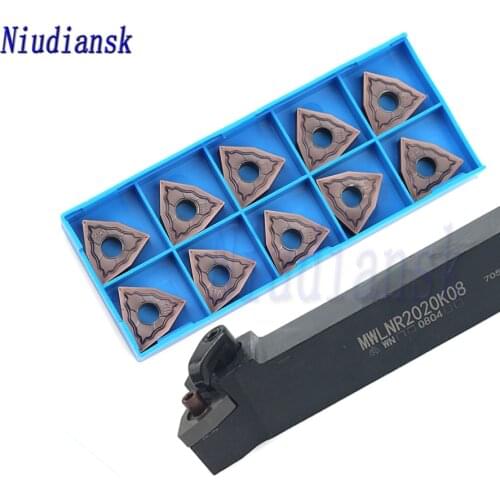 1pc MWLNR1616H08 MWLNR2020K08 MWLNR2525M08 External Turning Tool Holder MWLNL 10pcs TNMG1604 Carbide Inserts CNC Lathe Tool Suit