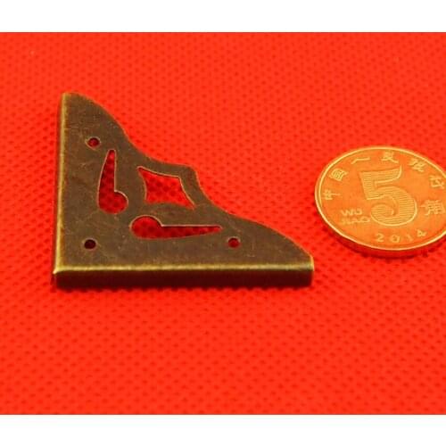 10pcs/lot Furniture Metal Box Corners Antique Bronze Jewelry Box Corner Foot Wooden Case Corner Protector Decorative Corner