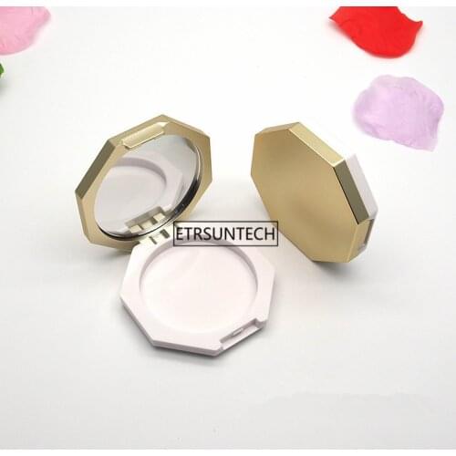 100pcs Empty Gold Powder Compact Eyeshadow Case Lipstick Container DIY Blush Box with Mirror F2923