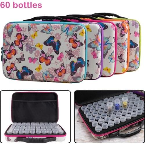 Diamond Painting Accessories Diamond Embroidery Bead Storage Bottle Multi-function Handbag 60 Slots Tools Kits