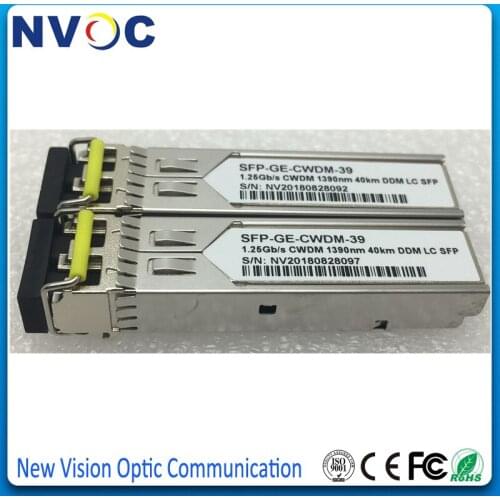 Free Shipping! Dual LC 1.25G 1510nm 1530nm 1550nm 1570nm 1590nm 1610nm 40km CWDM SFP Transceiver with DOM Function