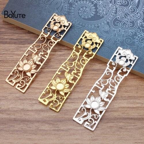 BoYuTe (20 Pieces/Lot) Metal Alloy 73*19MM Hollow Square DIY Hair Accessories Hand Made Jewelry Findings Components