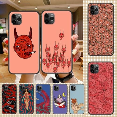 Art polly nor painting Phone Case Cover Hull For iphone 5 5s se 2 6 6s 7 8 12 mini plus X XS XR 11 PRO MAX black trend cover art