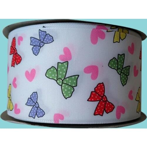 3" inch 75 mm 7.5cm colorful bownot free shipping printed grosgrain ribbons for gift decoration