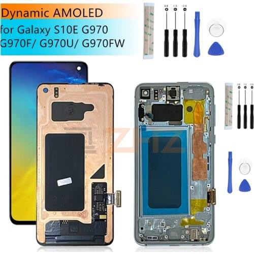 For Samsung Galaxy S10e LCD Display Screen Digitizer assembly G970F/DS G970U G970W SM-G9700 with frame For SAMSUNG S10e lcd part