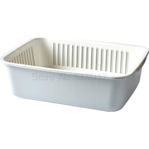 Double-layer vegetable washing basket drain basket plastic household creative fruit plate multifunctional kitchen rice basin