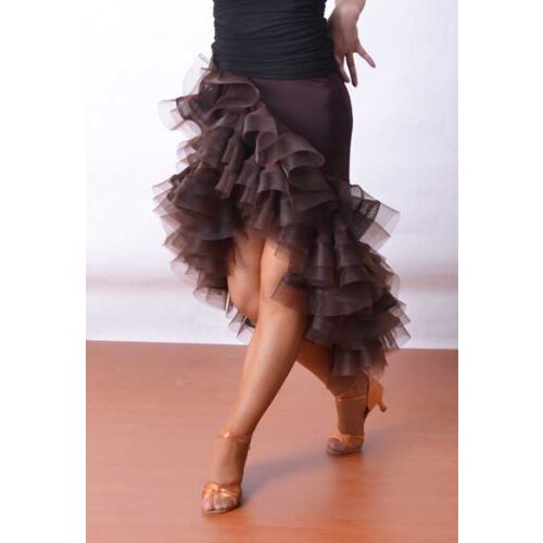 Exotic dance dance Latin dance three wide dynamic fishbone flounce skirt S10006 Latin practice