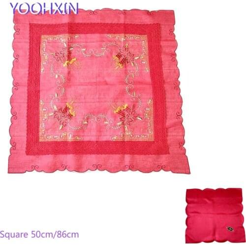 Elegant Lace red 2sizes Embroidered table cover cloth towel kitchen Christmas tablecloth birthday wedding party home decor