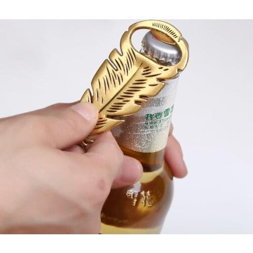 Creative Feather Metal Beer Bottle Opener Personalized Favors and Gifts for Party Supplies Wedding