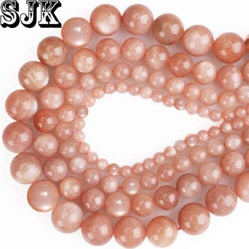 Natural Gem Stone Beads Top Grade Sunstone Round Loose Beads Beads 4 6 8 10 12mm For Bracelets Necklace Jewelry Making