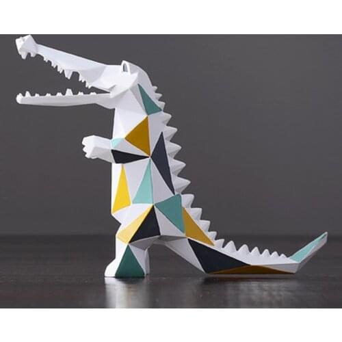 [MGT] Abstract Crocodile Figurines Miniature Statue Geometric Furnishing Home Decor Accessories Modern Christmas Gift Twisty Pet