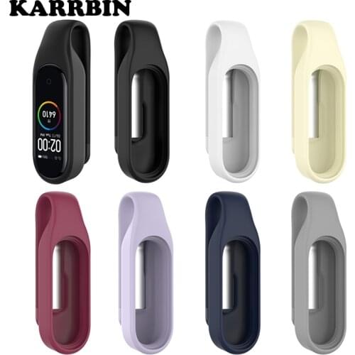 KARRBIN Soft Cover Silicone Clip Buckle Holder Clip Case for Xiaomi Mi Band 5 6 Bracelet Clip Steel Buckle Holder Protective
