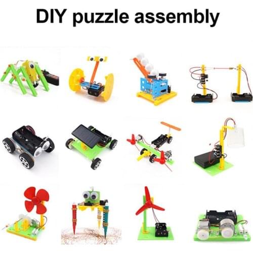 6/9/12 Pcs Plastic Electric DIY Robotic Toys Educational Kits for Science Experiments Creative Educational Assembly Toy Gifts