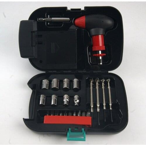 Set Of Tools 24pcs Multifunction Auto Car Repair Tool Combination Hex Socket Tools Kit Screwdriver Ratchet Tool With Headlights