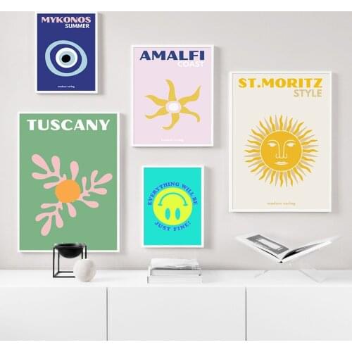 Palm Beach Coast St.Moritz Tuscany Tulum Wall Art Canvas Painting Nordic Posters And Prints Pictures For Living Room Home Decor