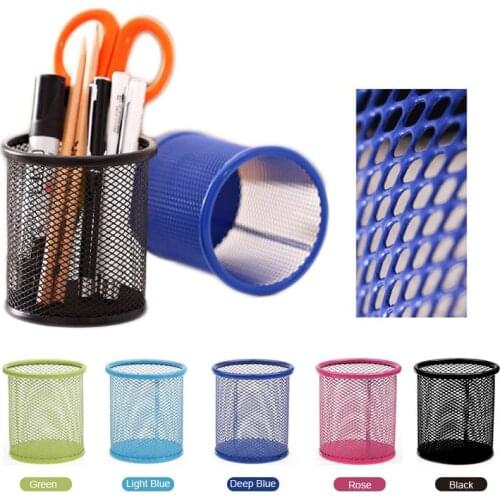 Desk Storage Container Net Metal Penholder Pencil Holders Stationary Stand Study Storage Desktop