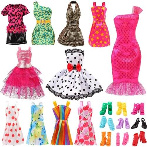 10 pcs Newest Doll Dress Fashion Casual Wear Handmade Girl Clothes For Barbie Doll Accessories DIY Toys Baby Doll