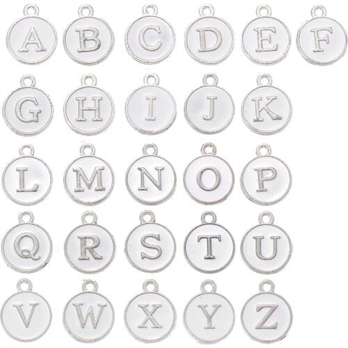 YuenZ A-Z Rhodium plated letter DIY accessories enamel alphabet charms alloy small metal pendant for bracelet 15*13mm W85