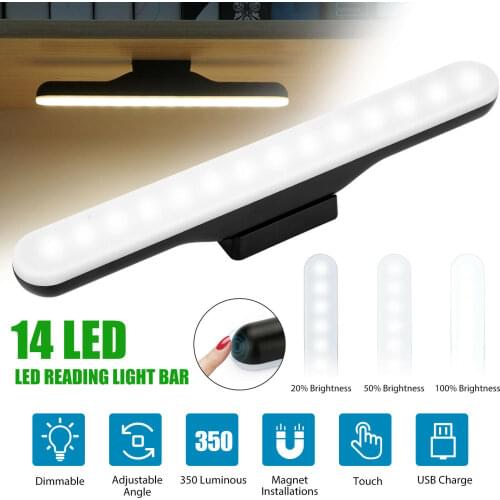 Hanging Magnetic Reading LED Bar Light Stepless Dimming Touch Sensor Night Lights USB Rechargeable 5V Wardrobe Kitchen LED Lamp