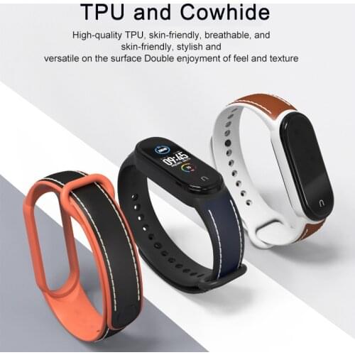 Bracelet Strap For Xiaomi 5 6 Band Leather Wrist Strap Cowhide Belt Lightweight Stylish Watch Band Wristband Smart Accessories